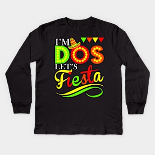 Im Dos Taco Twosday 2nd Birthday Gift Kids Long Sleeve T-Shirt